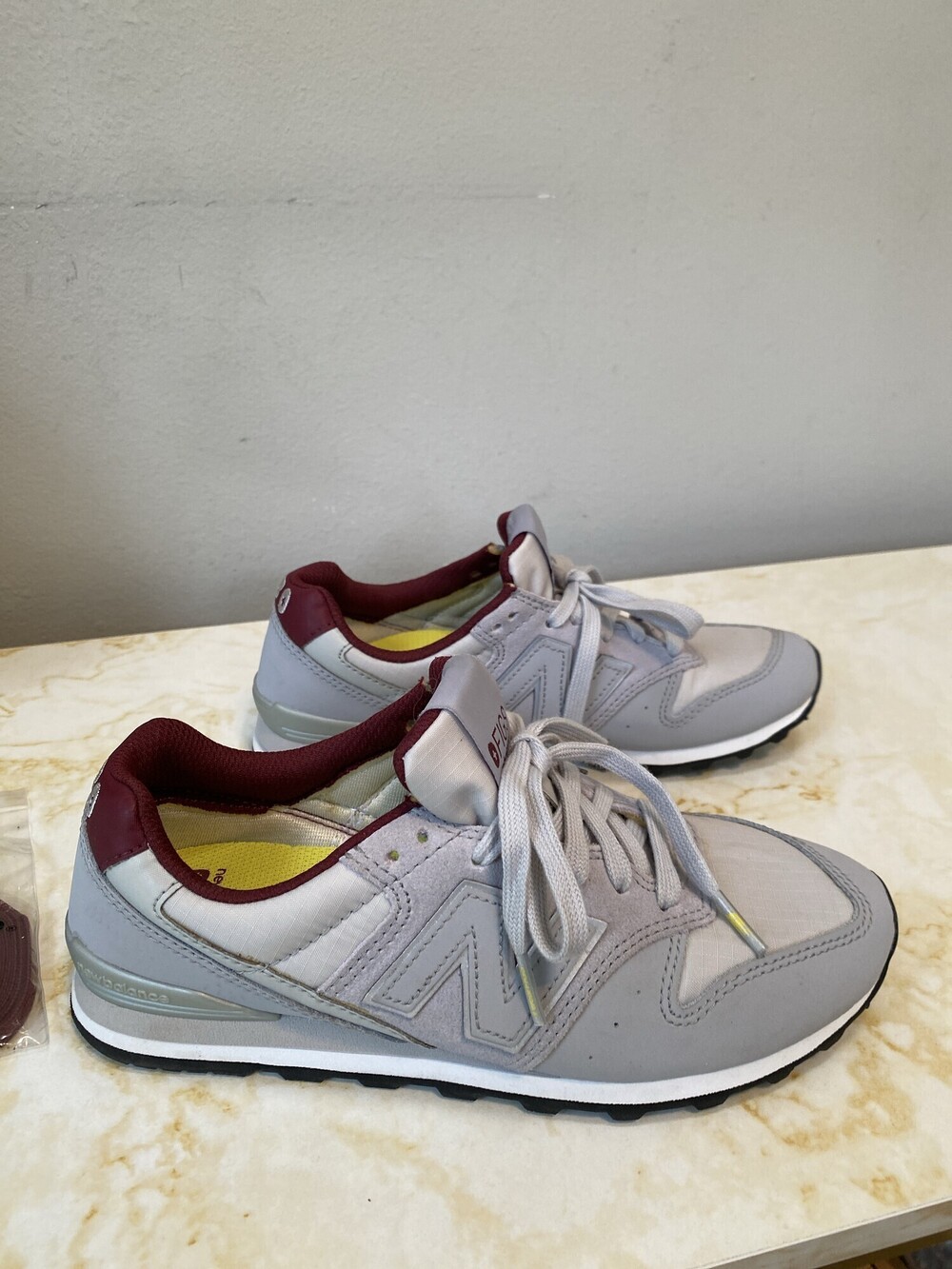 New FIGS x New Balance 996 Gray Burgundy Sneakers Women’s 6.5